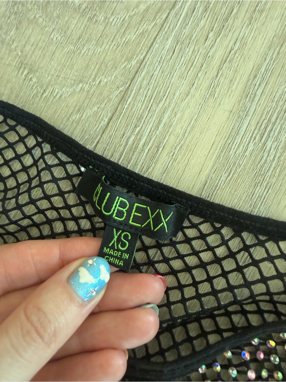 Club Exx Rhinestone Fishnet Maxi Dress - Picture 2 of 2
